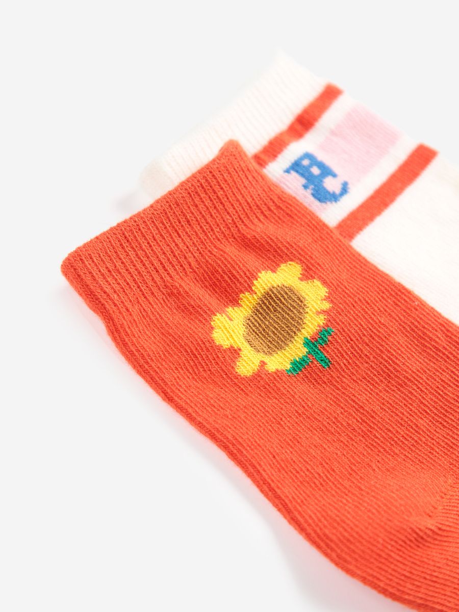 Bobo Choses Sunflower Short Socks Pack Of 2 - Multicolor