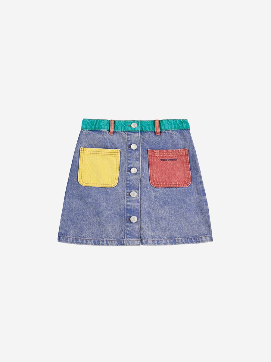 Bobo Choses Color Block Denim Skirt - Multicolor