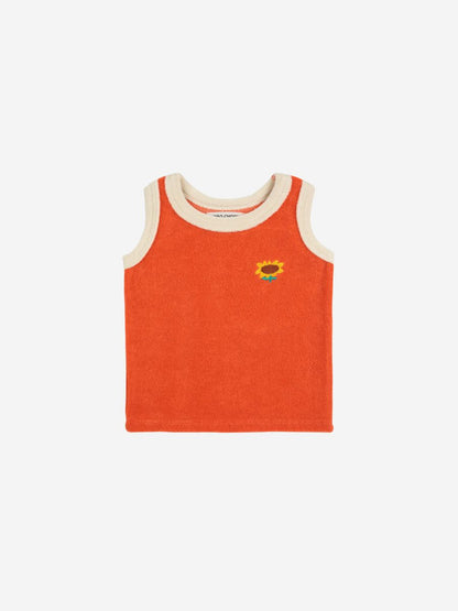 Bobo Choses Sunflower Terry Cloth Tank Top - Red