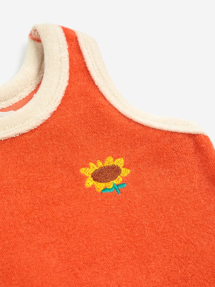 Bobo Choses Sunflower Terry Cloth Tank Top - Red