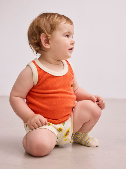 Bobo Choses Sunflower Terry Cloth Tank Top - Red