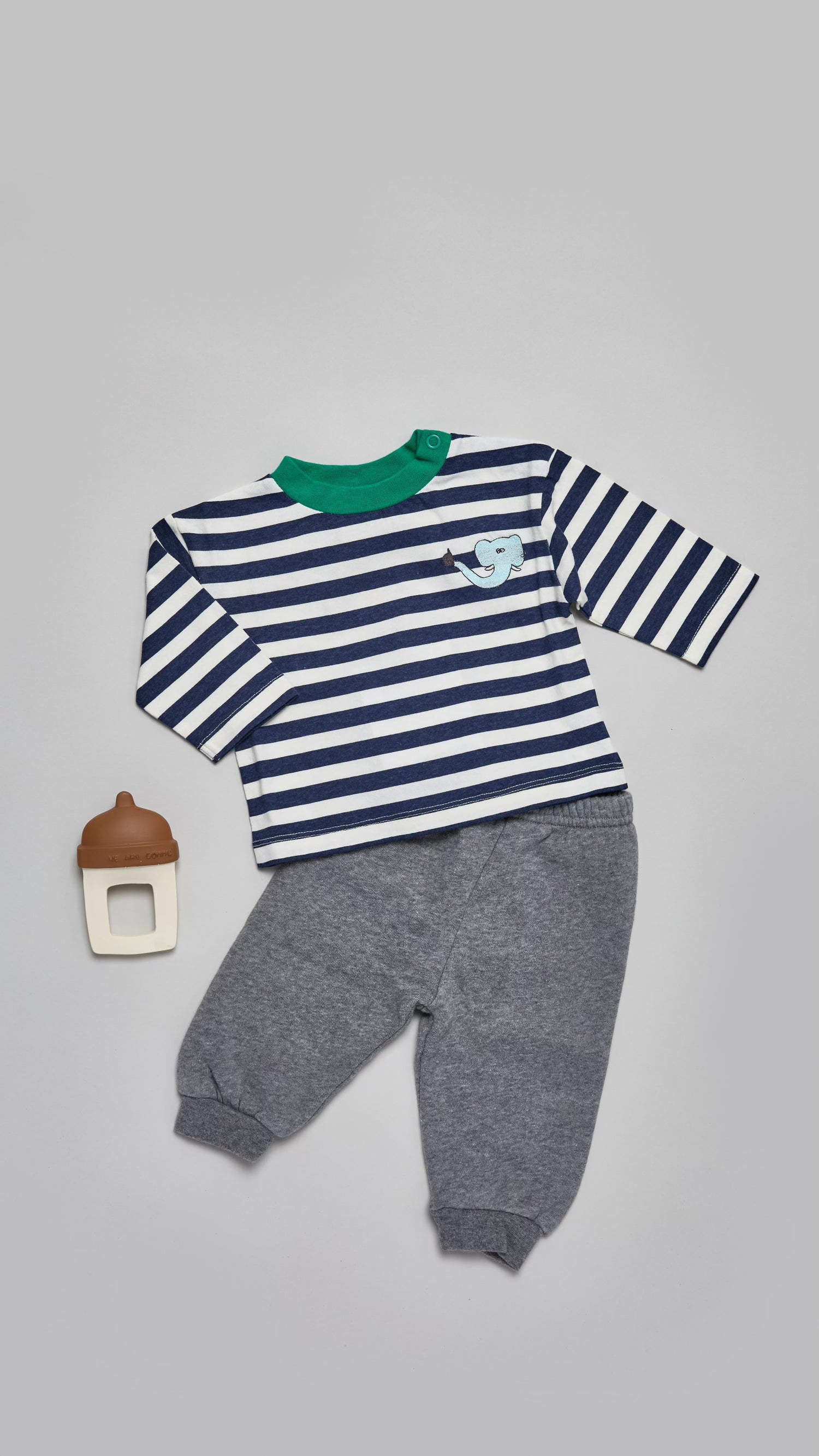 The Campamento Blue Stripes Long Sleeves Baby T-shirt - Blue