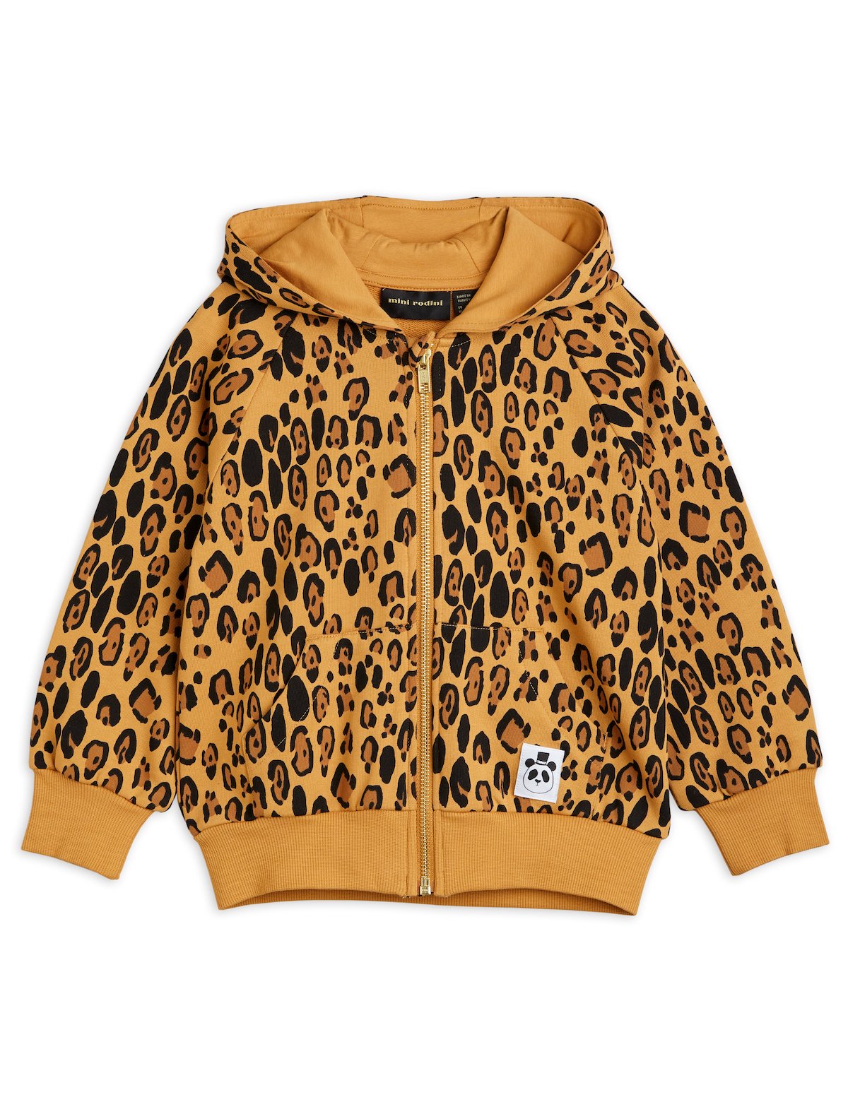 Mini Rodini Basic Leopard Zip Hoodie - Beige