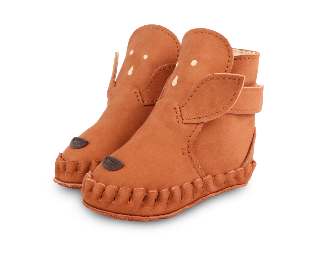 Donsje Kapi Classic Booties Deer - Walnut Nubuck