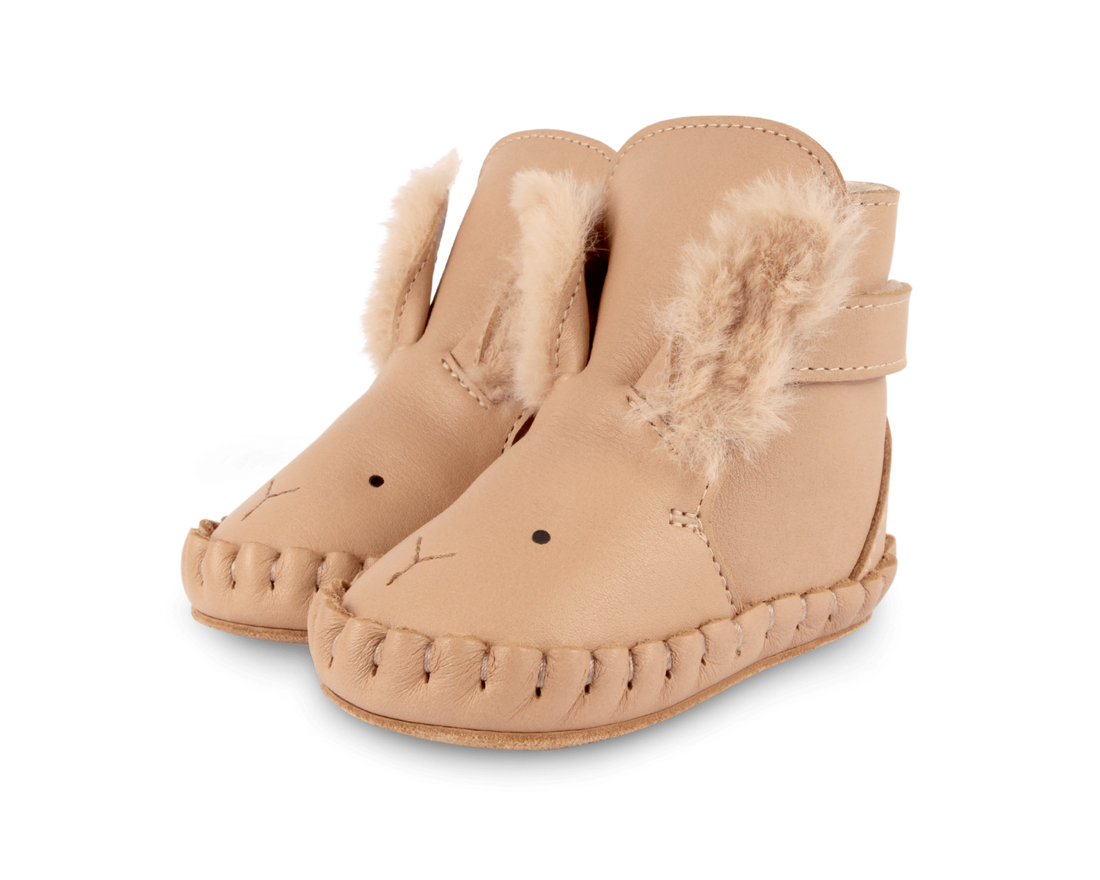 Donsje Kapi Exclusive Booties Fluffy Bunny - Light Rust Leather