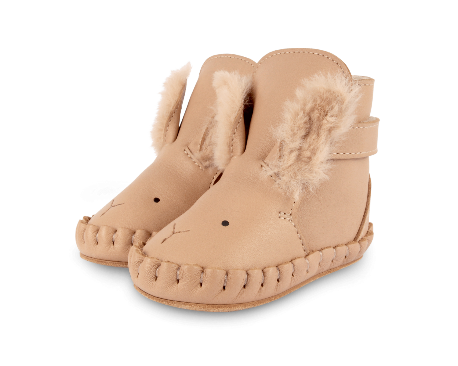 Donsje Kapi Exclusive Booties Fluffy Bunny - Light Rust Leather