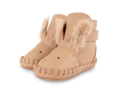 Donsje Kapi Exclusive Booties Fluffy Bunny - Light Rust Leather