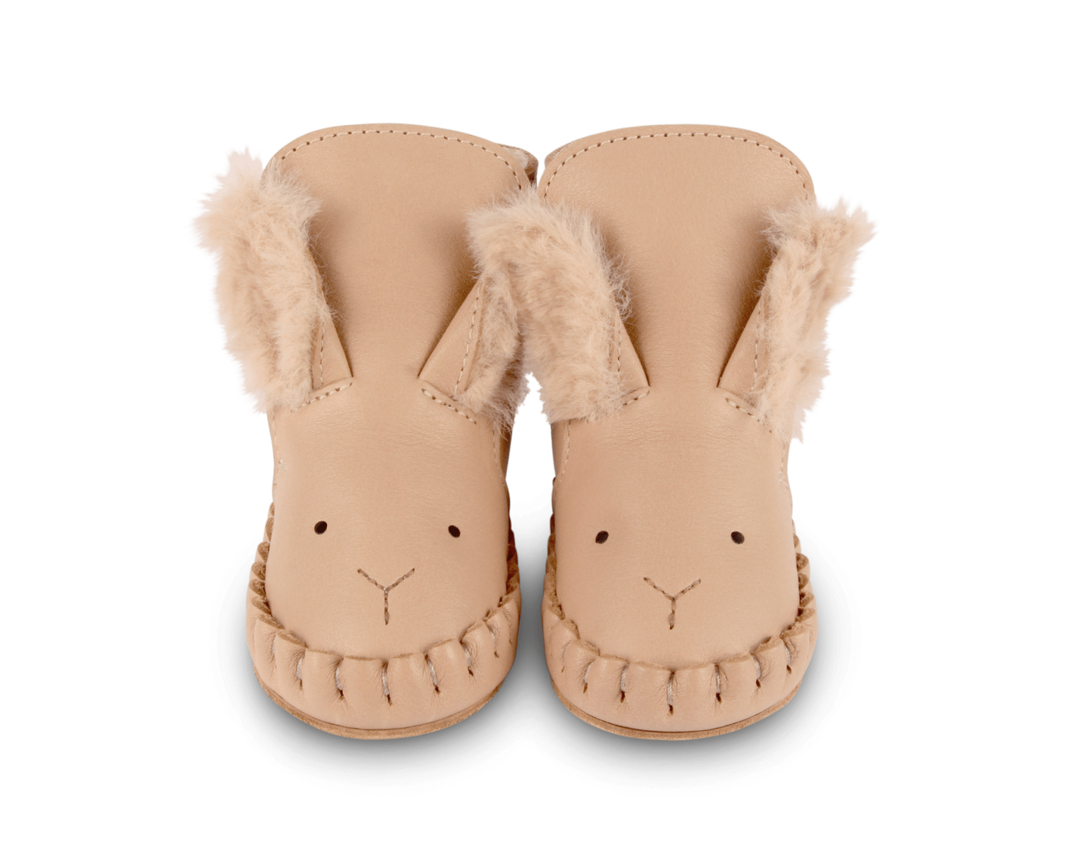 Donsje Kapi Exclusive Booties Fluffy Bunny - Light Rust Leather