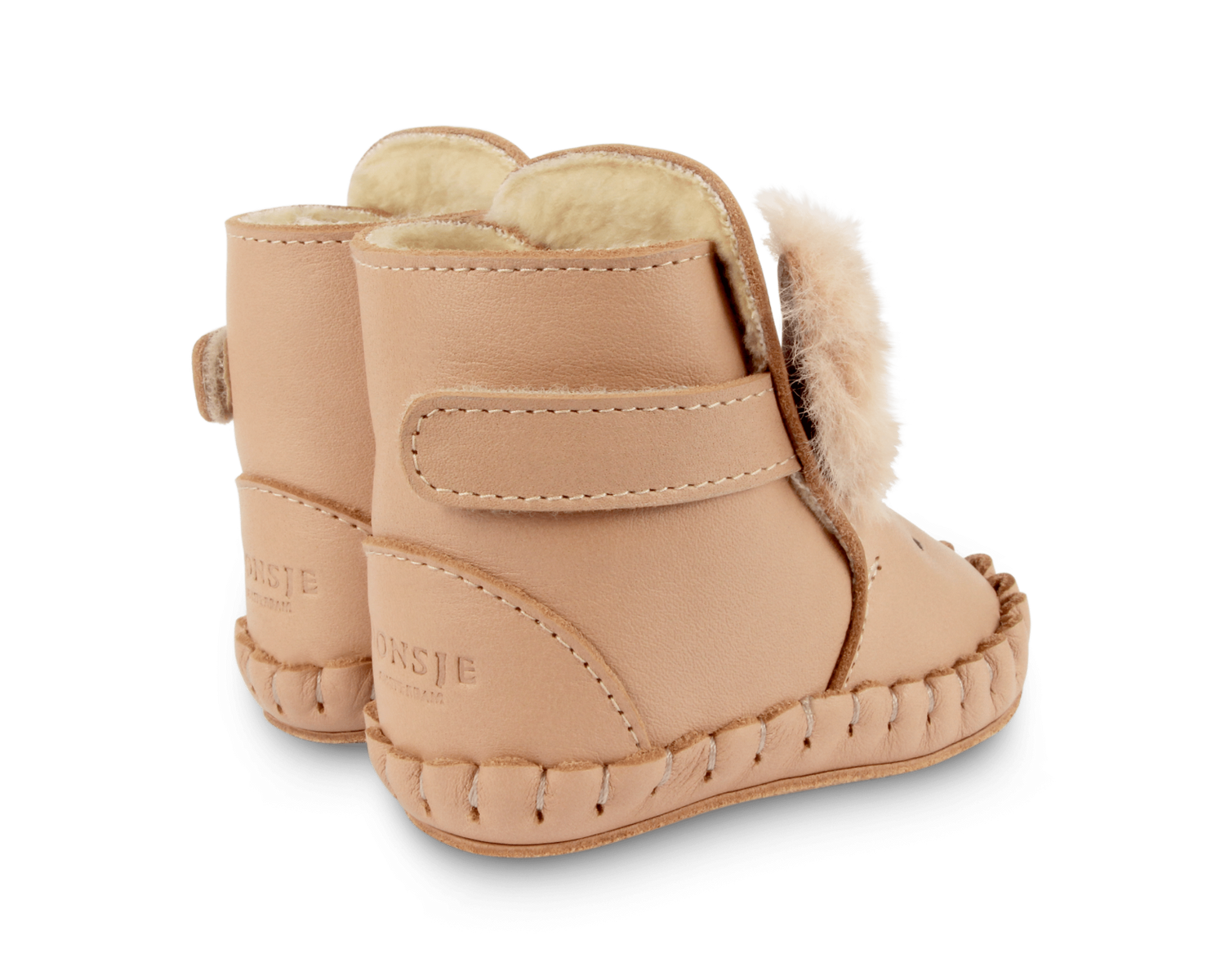 Donsje Kapi Exclusive Booties Fluffy Bunny - Light Rust Leather