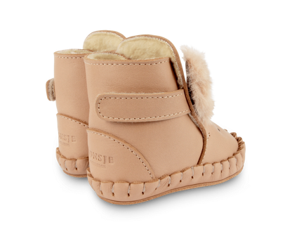 Donsje Kapi Exclusive Booties Fluffy Bunny - Light Rust Leather