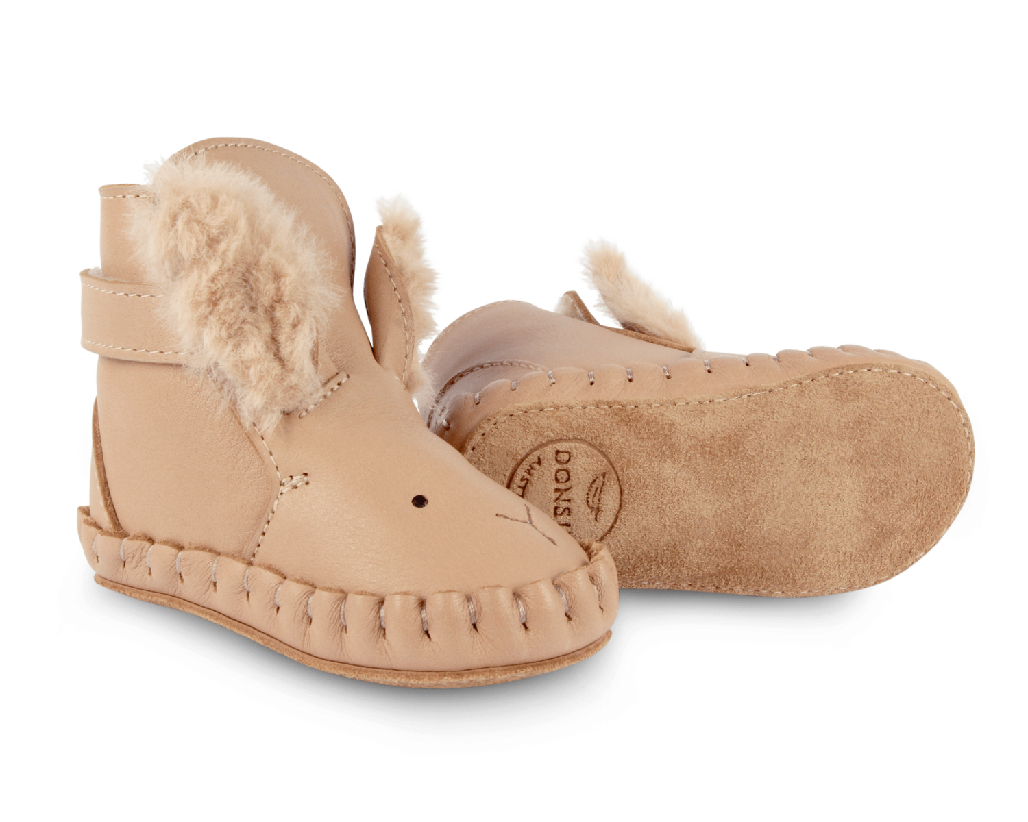 Donsje Kapi Exclusive Booties Fluffy Bunny - Light Rust Leather