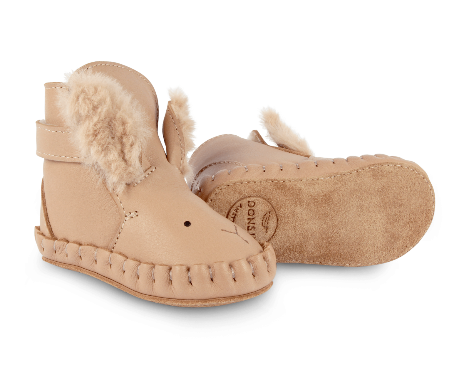 Donsje Kapi Exclusive Booties Fluffy Bunny - Light Rust Leather