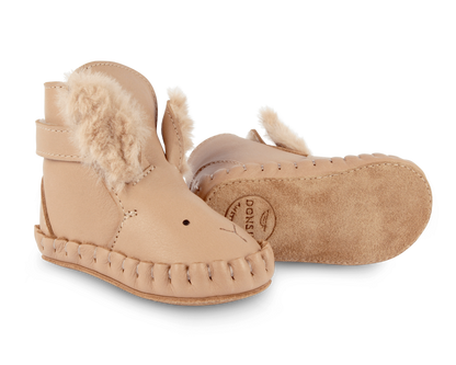 Donsje Kapi Exclusive Booties Fluffy Bunny - Light Rust Leather