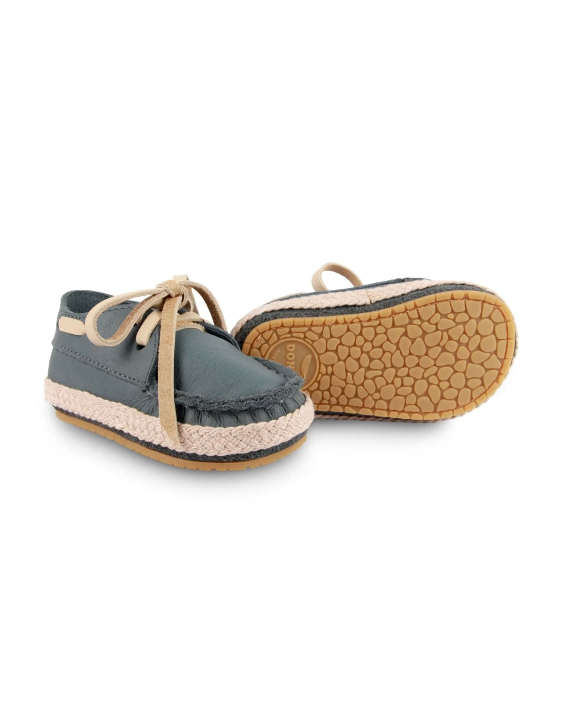 Donsje Noud Baby Boat Shoes - Blue Stone Leather