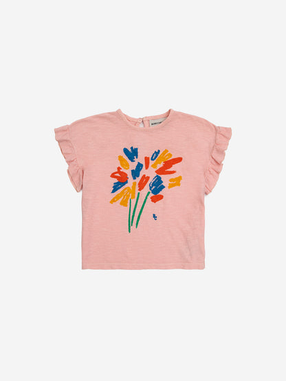 Bobo Choses Baby Fireworks Ruffle T-shirt - Pink