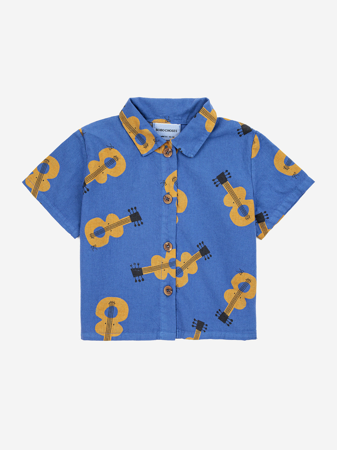 Bobo Choses Baby Acoustic Guitar All Over Woven Shirt - Navy Blue