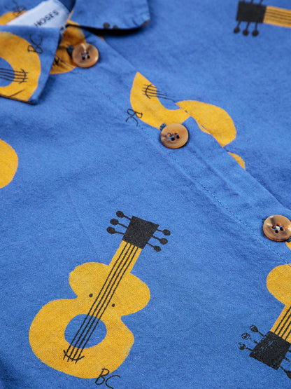 Bobo Choses Baby Acoustic Guitar All Over Woven Shirt - Navy Blue