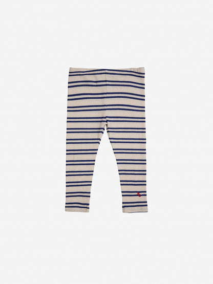 Bobo Choses Baby Blue Stripes Leggings - Offwhite