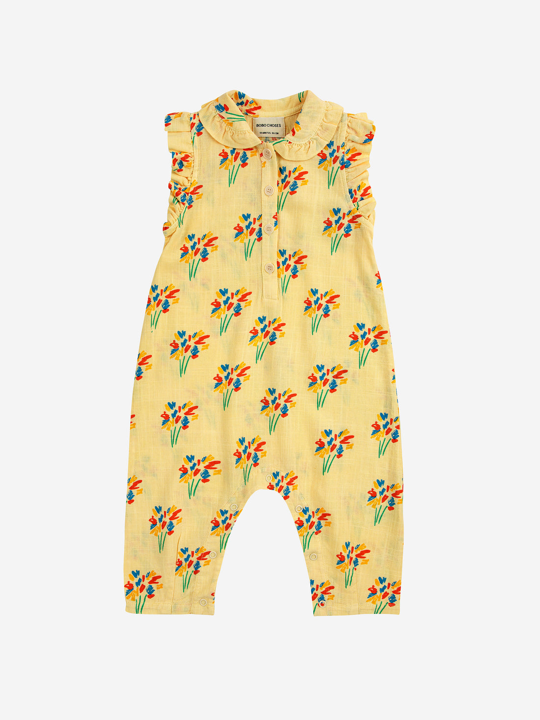 Bobo Choses Baby Fireworks All Over Woven Overall - Light Yellow