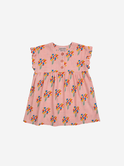 Bobo Choses Baby Fireworks All Over Woven Dress - Pink