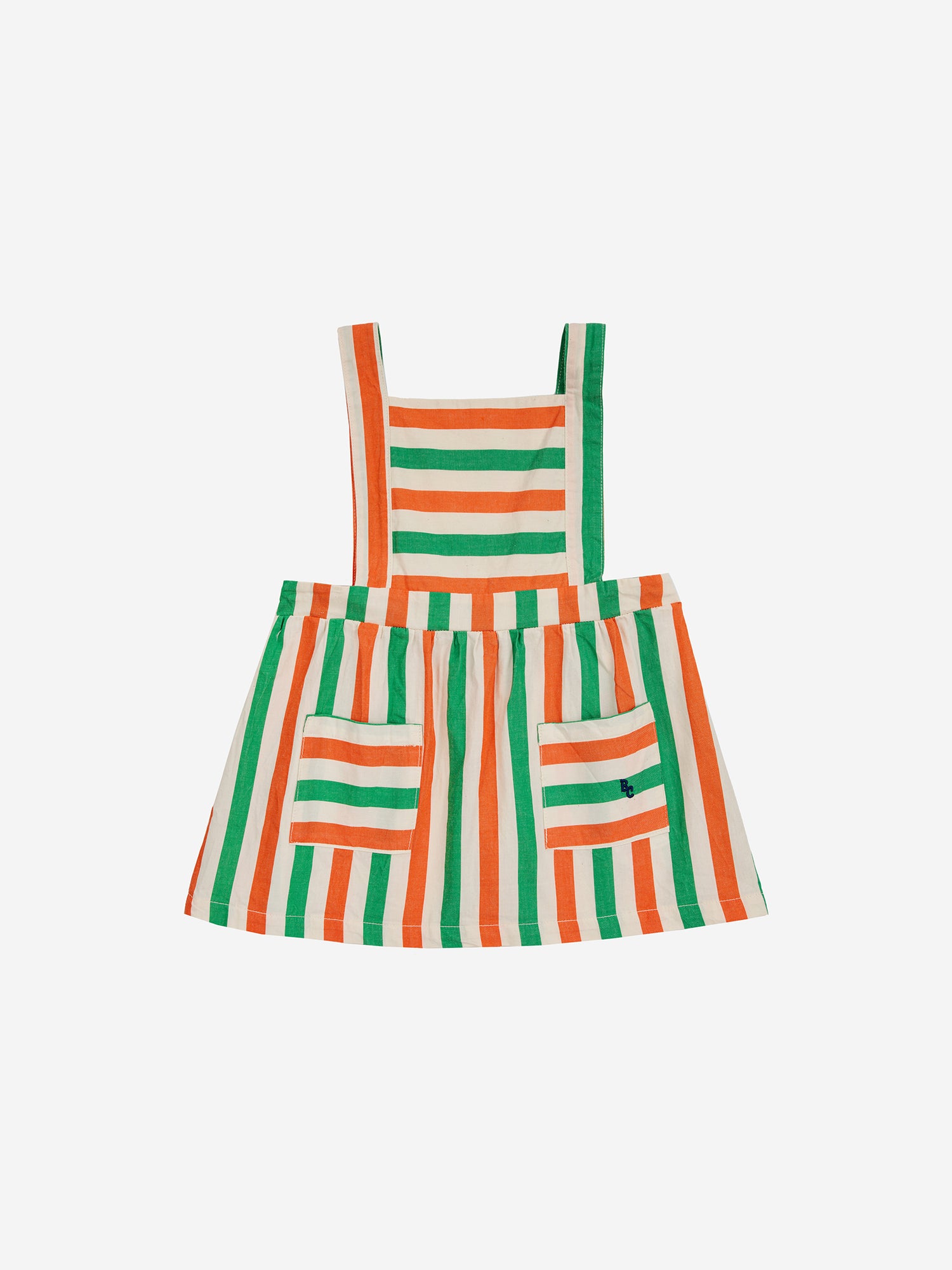 Bobo Choses Baby Vertical Stripes Woven Dress - Off White