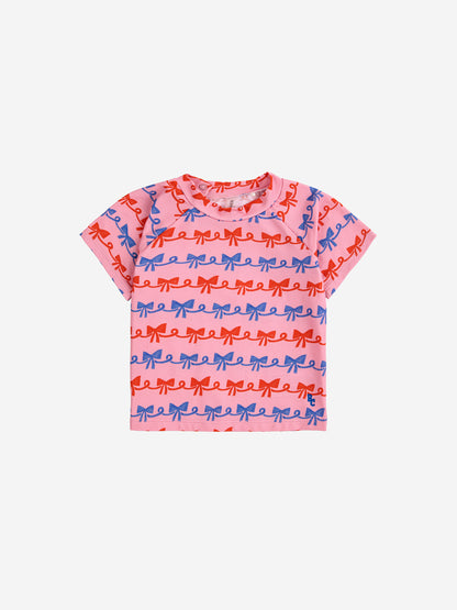 Bobo Choses Baby Ribbon Bow All Over Swim T-shirt - Pink