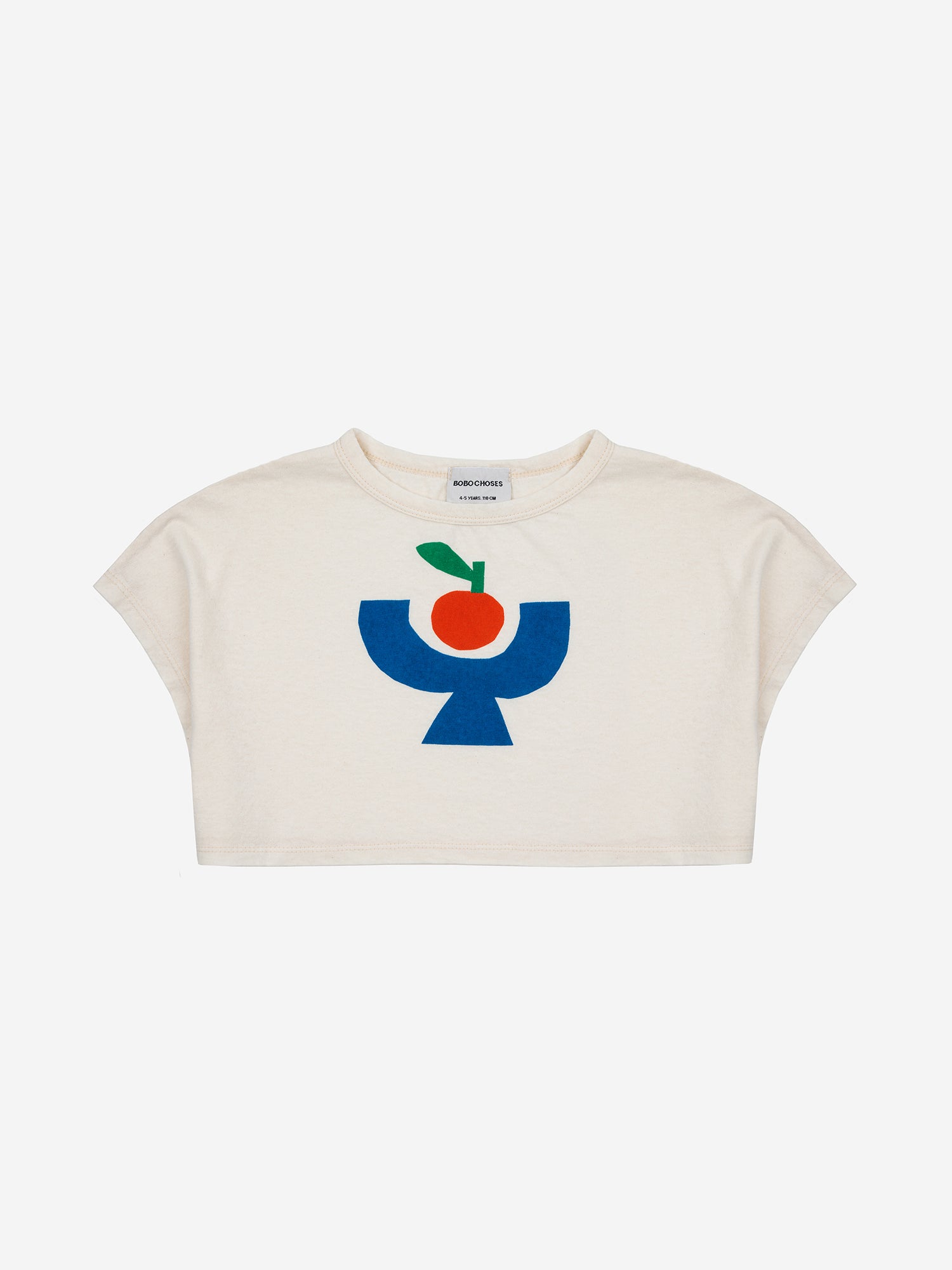 Bobo Choses Tomato Plate Cropped T-shirt - Off White