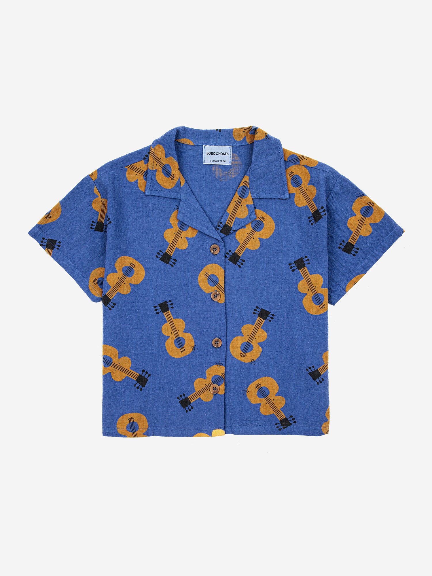 Bobo Choses Acoustic Guitar All Over Woven Shirt - Navy Blue