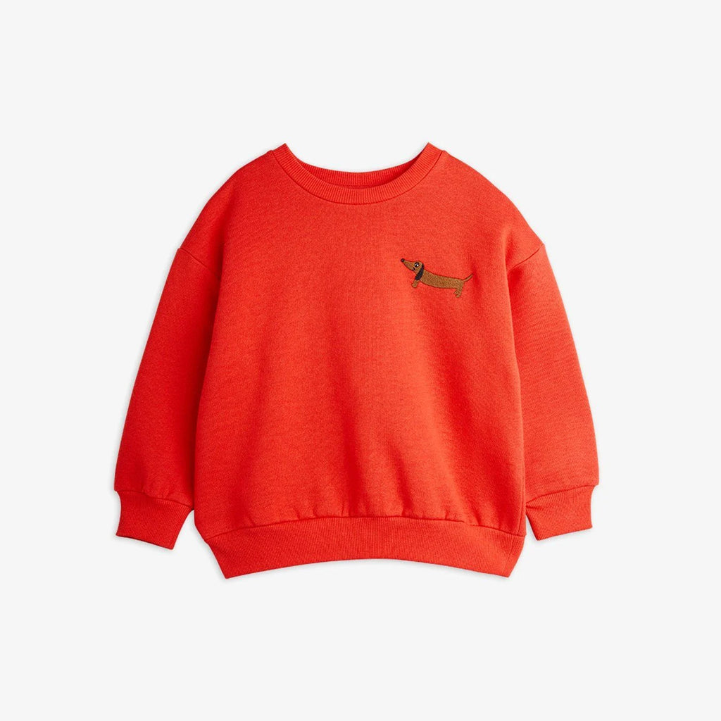 Mini Rodini Dog Embroidered Sweatshirt - Red