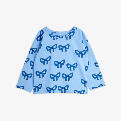 Mini Rodini Bow All Over Print Long Sleeve Tee - Blue