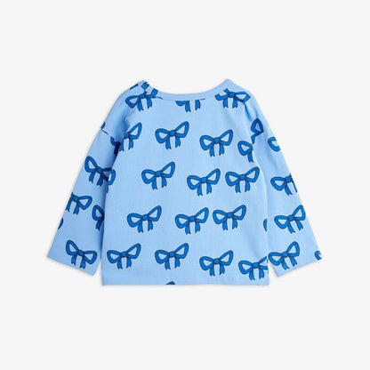 Mini Rodini Bow All Over Print Long Sleeve Tee - Blue