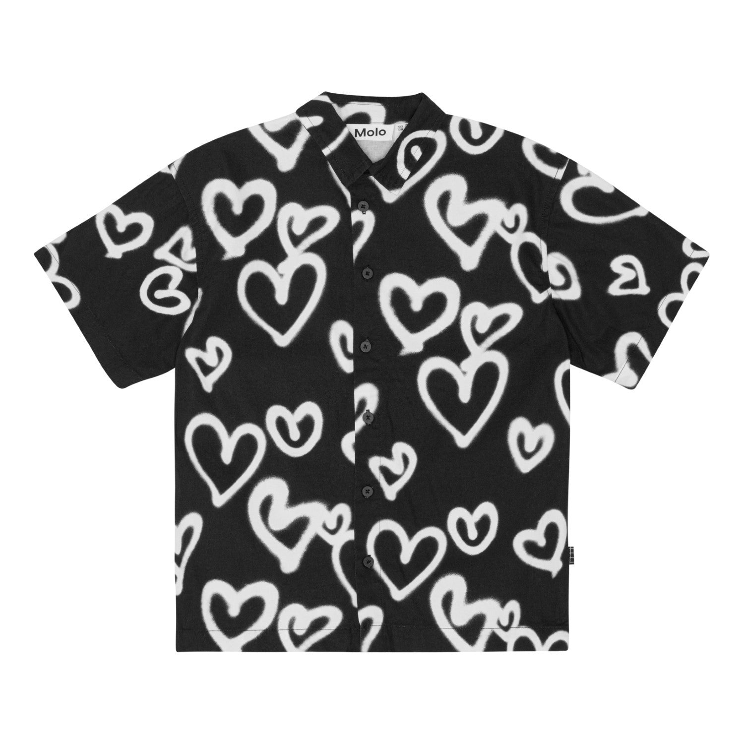 Molo Richie Short Sleeve Shirt- Sprayed Hearts