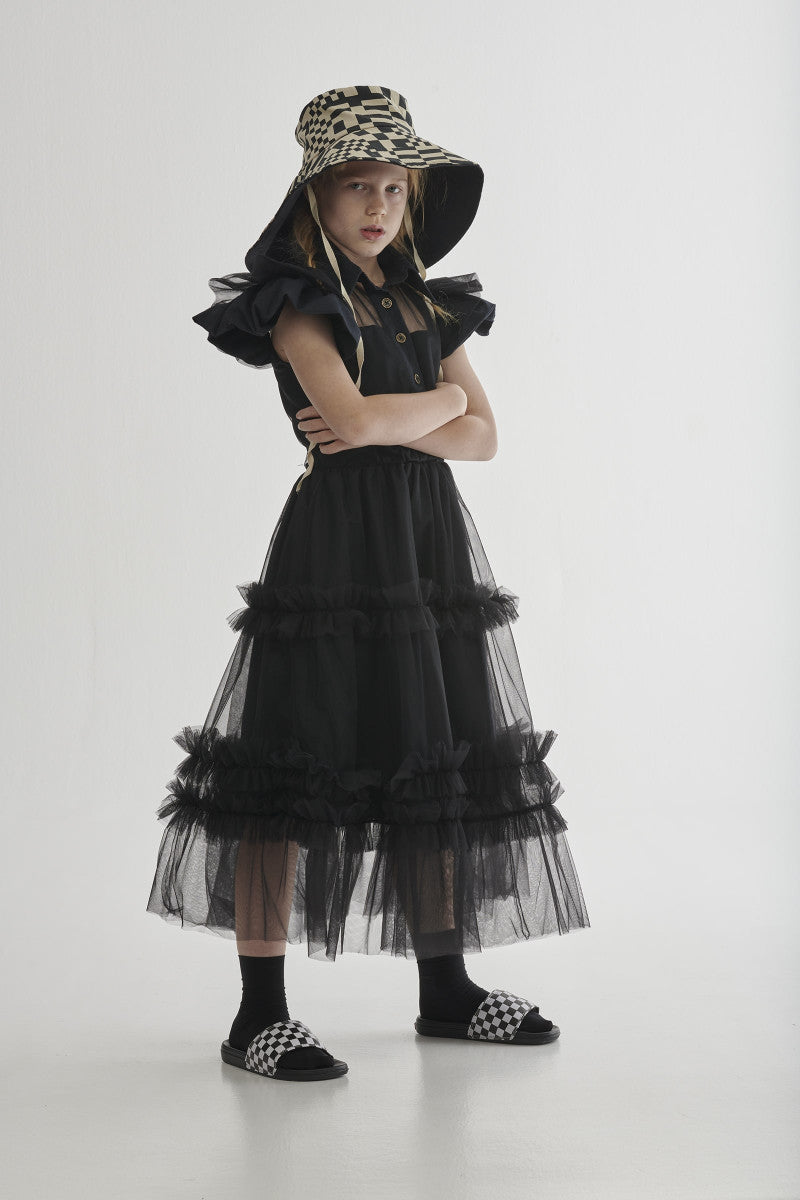 Little Creative Factory Wednesday Tulle Long Dress - Black