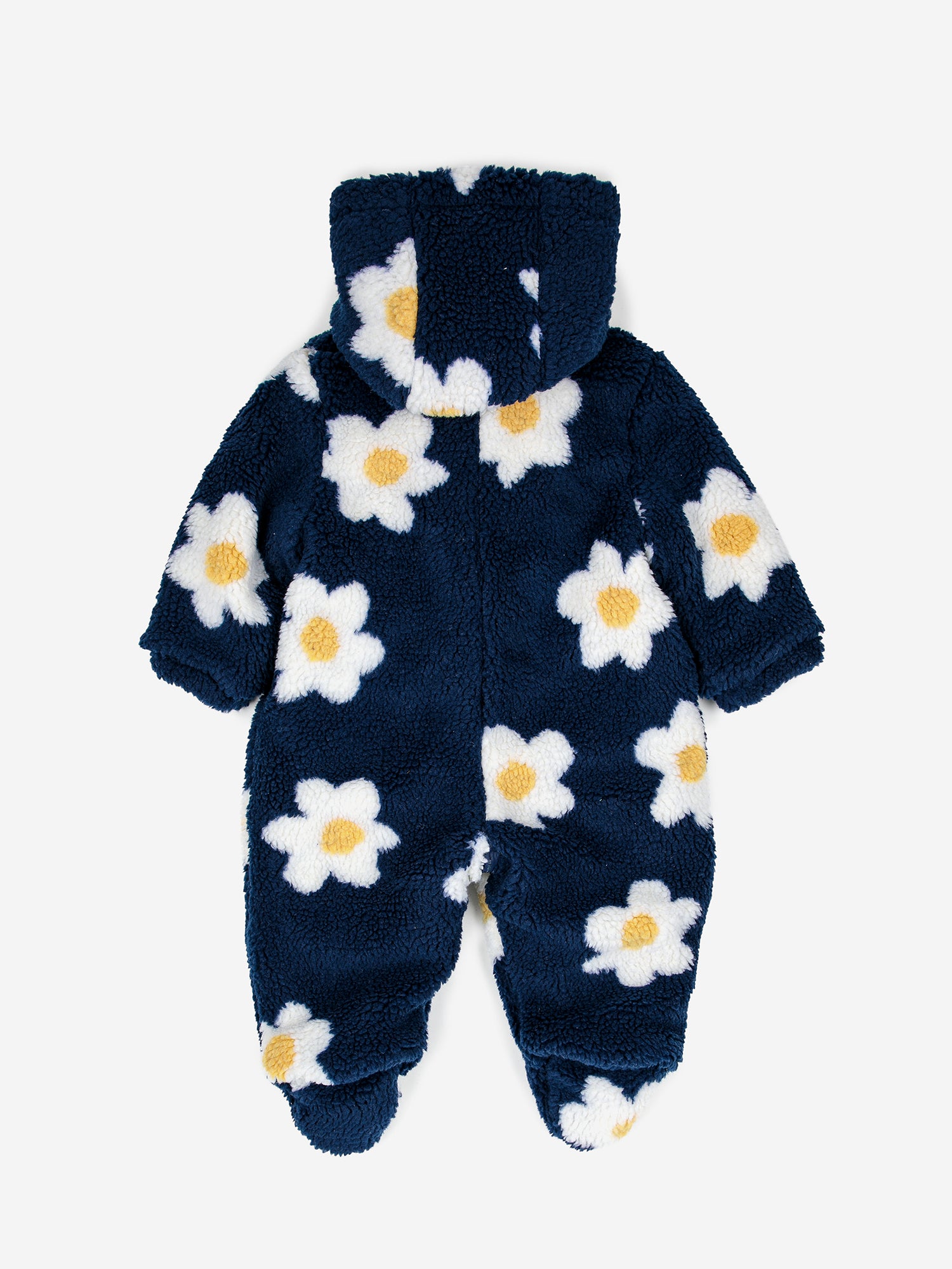 Bobo Choses Baby Big Flower All Over Sheepskin Overall - Midnight Blue