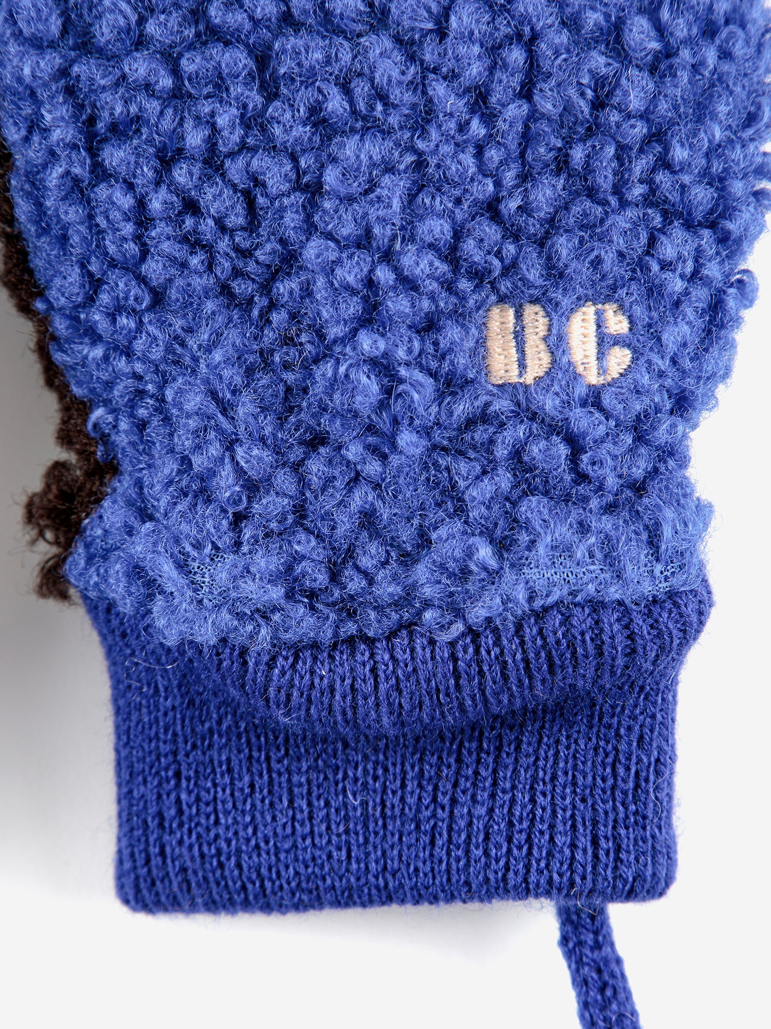 Bobo Choses BC Color Block Blue Sheepskin Gloves