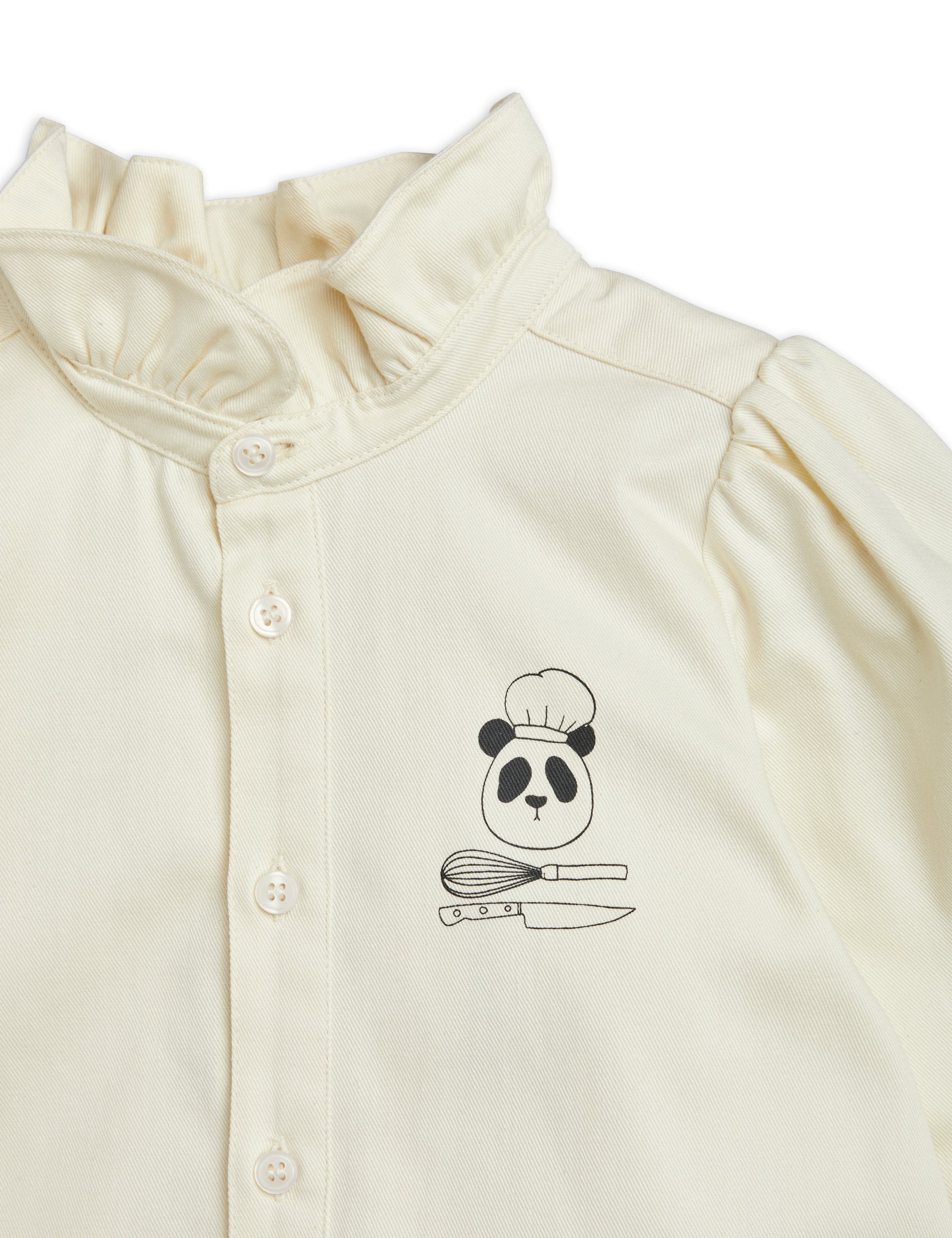 Mini Rodini Chef Panda Woven Blouse - White