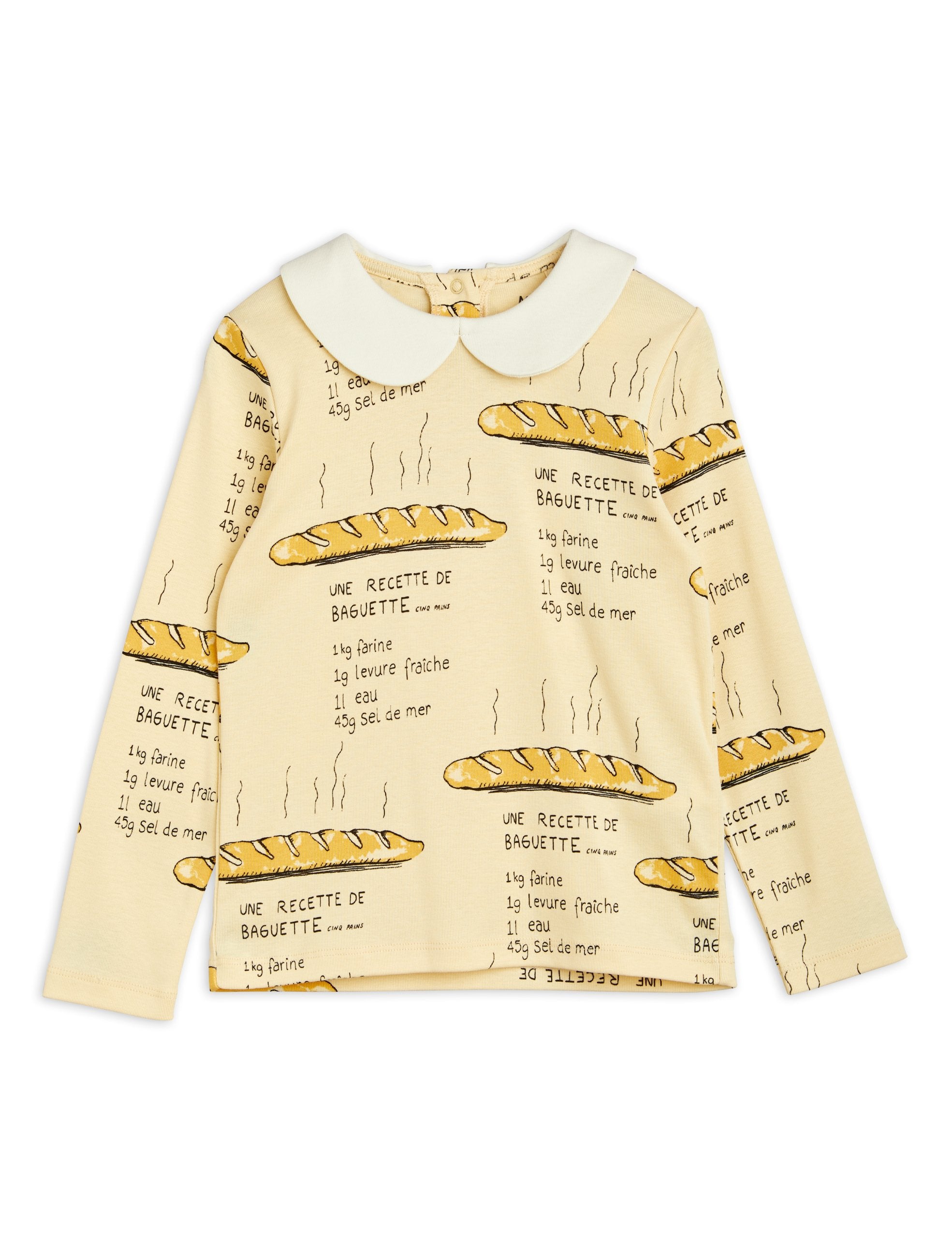 Mini Rodini Baguette Longsleeve Collar Tee - Yellow