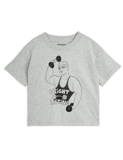 Mini Rodini Weight Lifting Short Sleeve Tee - Grey