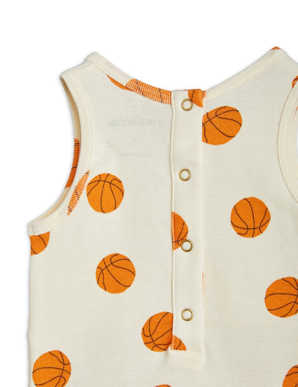 Mini Rodini Basketball All Over Print Baby Summersuit - Off White