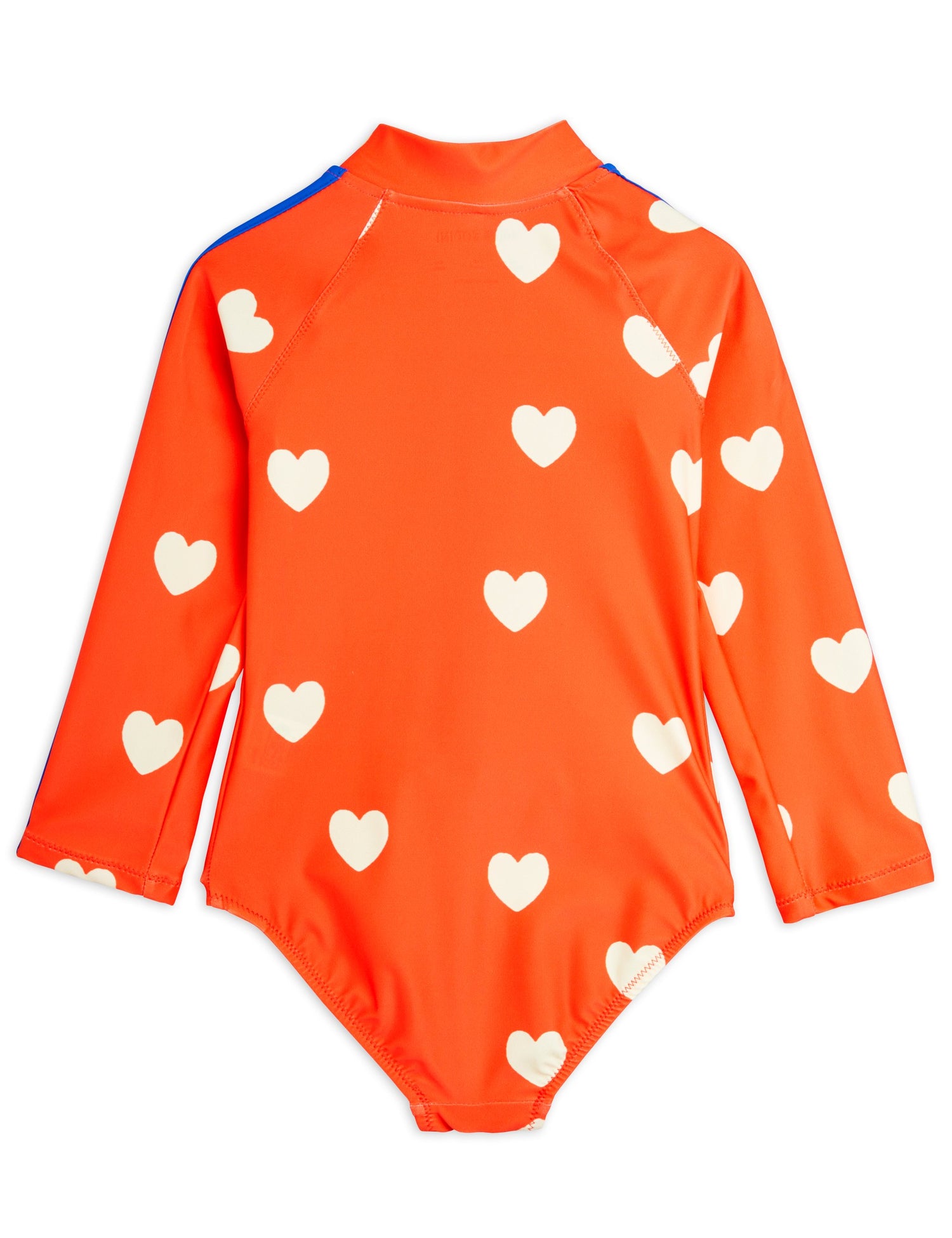 Mini Rodini Hearts Long Sleeve Uv Swimsuit - Red