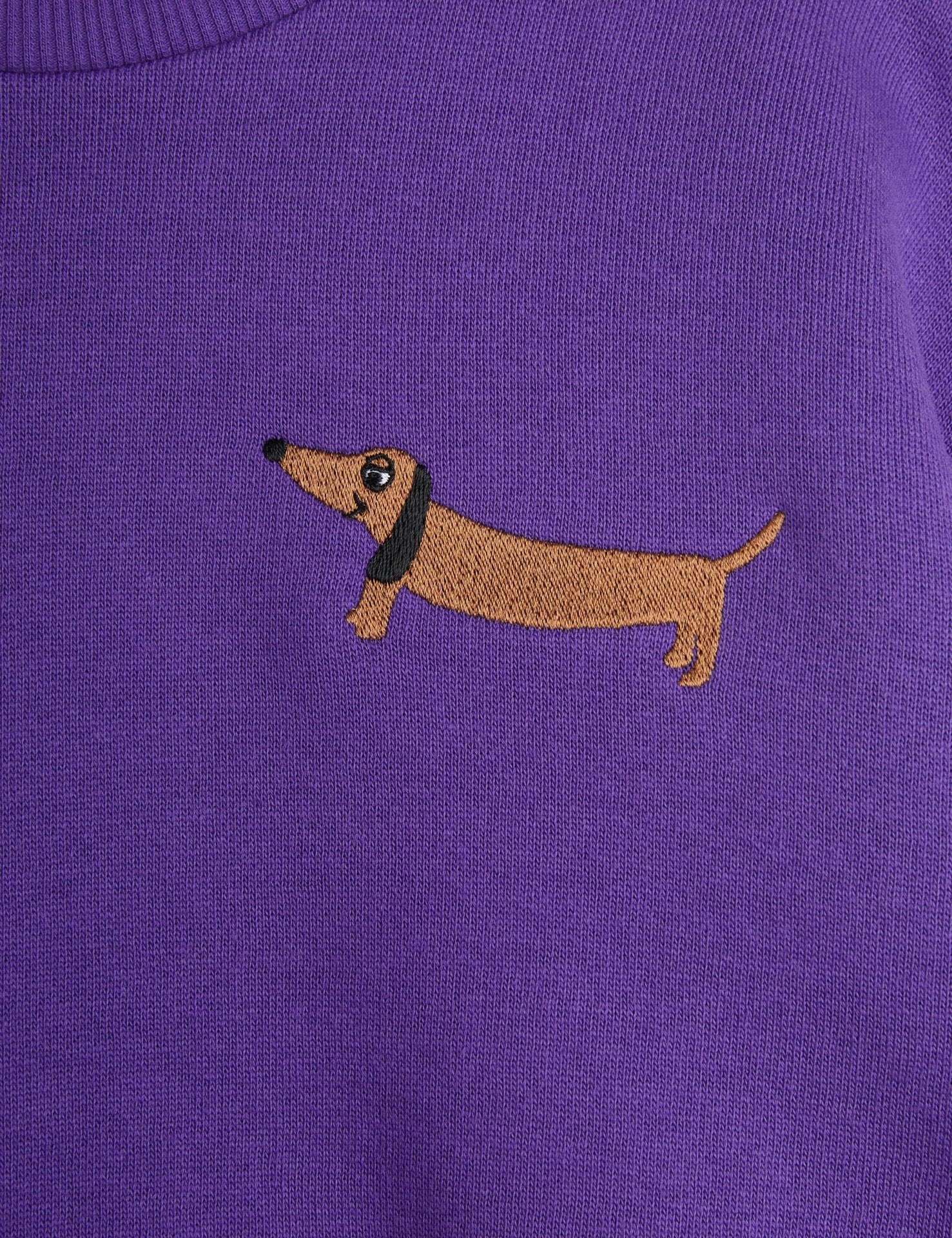 Mini Rodini Dog Embroidered Sweatshirt - Purple