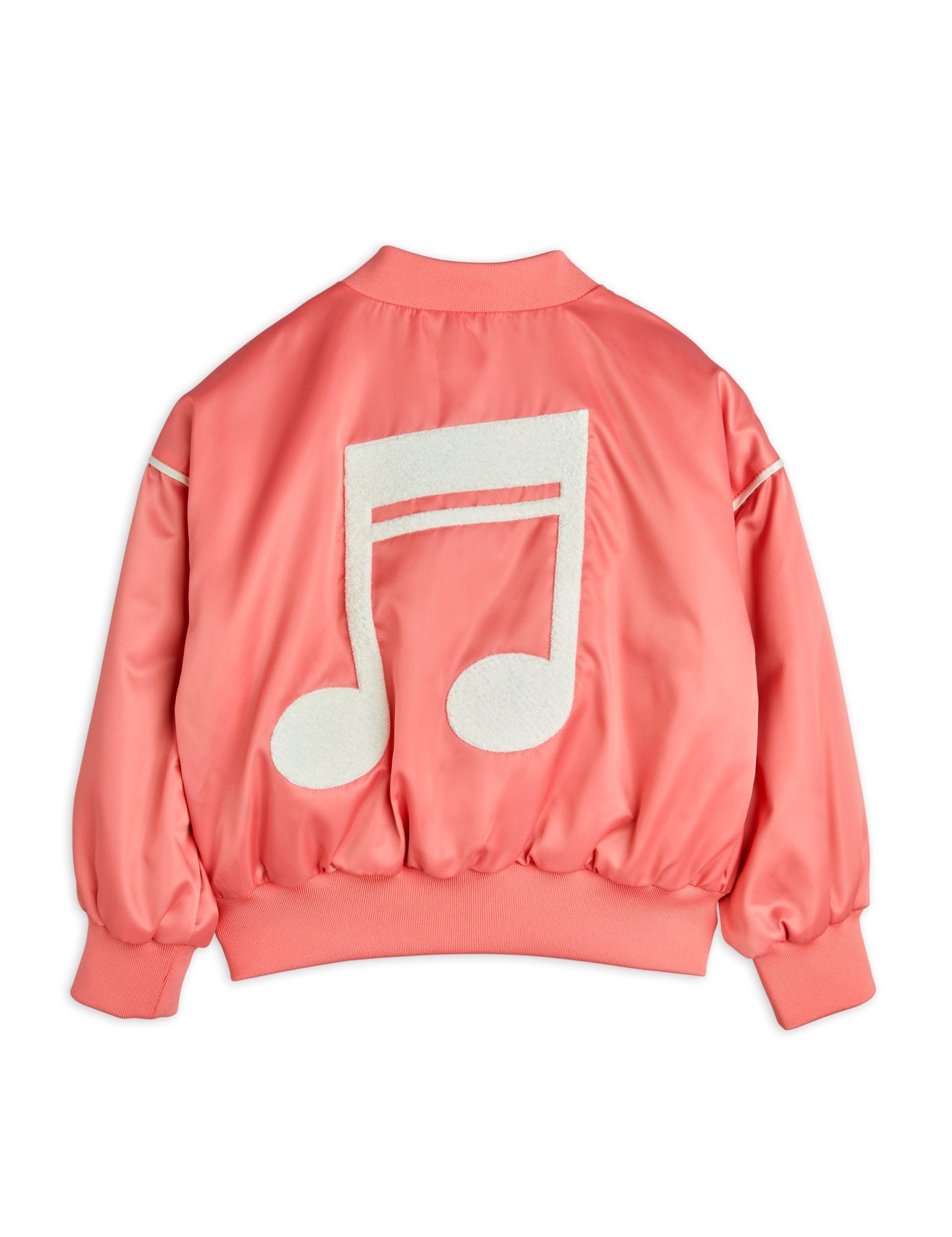 Mini Rodini Note Chenille Satin Baseball Jacket -  Pink