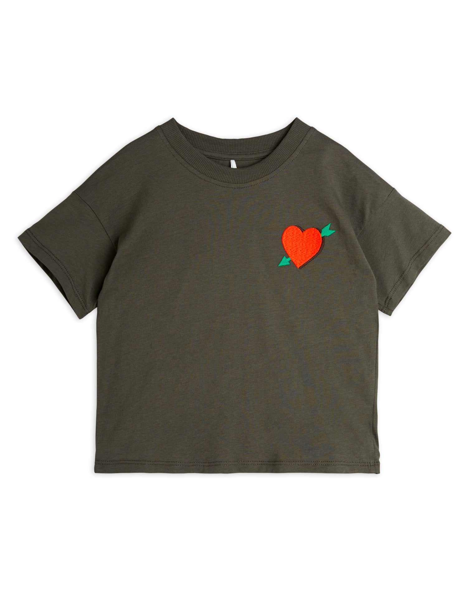 Mini Rodini Arrowed Heart Embroidered Short Sleeve Tee