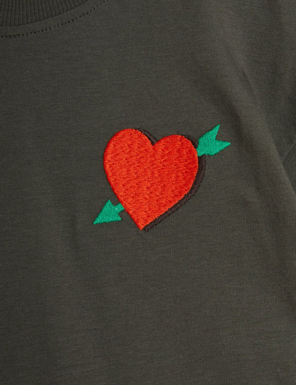 Mini Rodini Arrowed Heart Embroidered Short Sleeve Tee