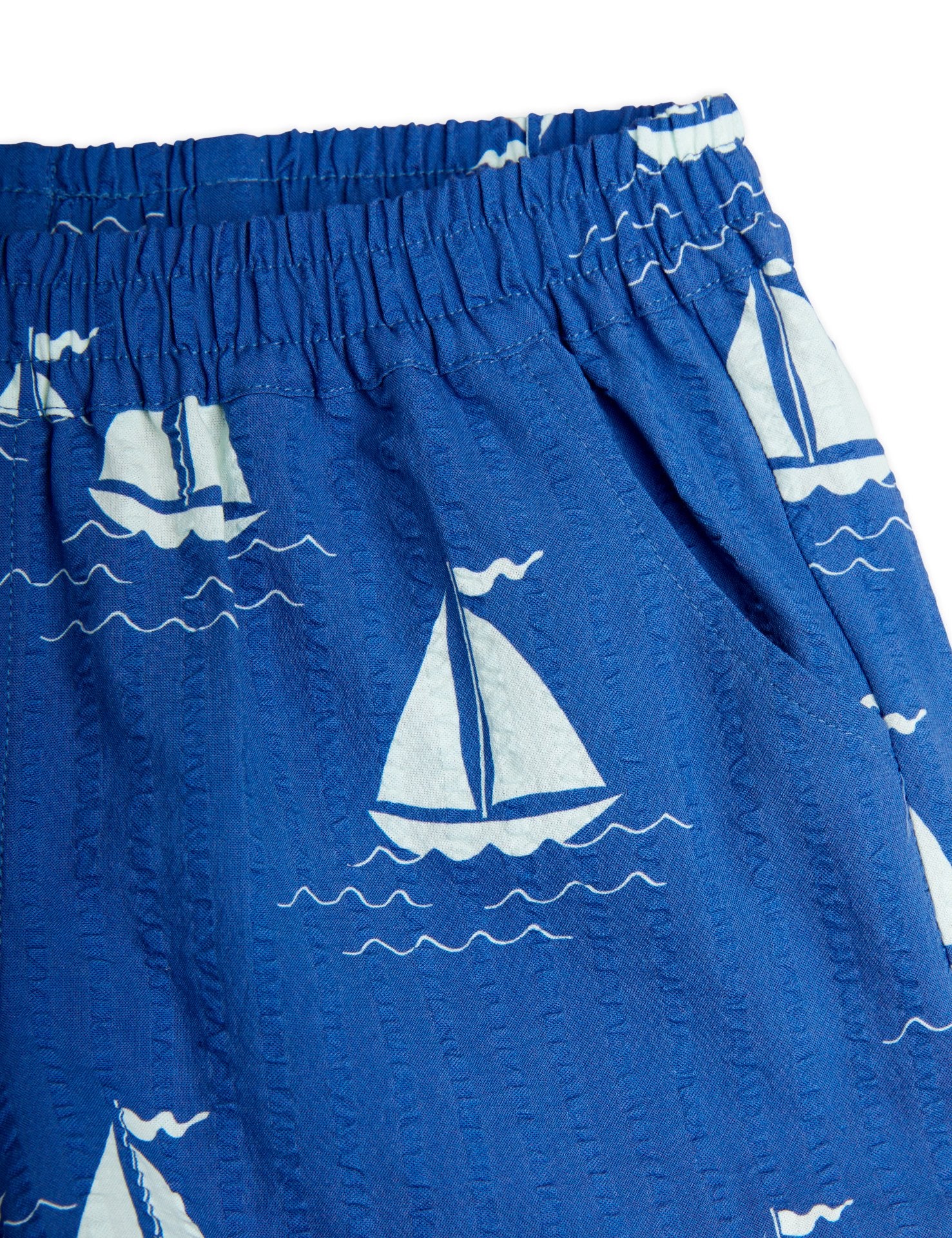 Mini Rodini Sailing Boats AOP Woven Shorts - Blue