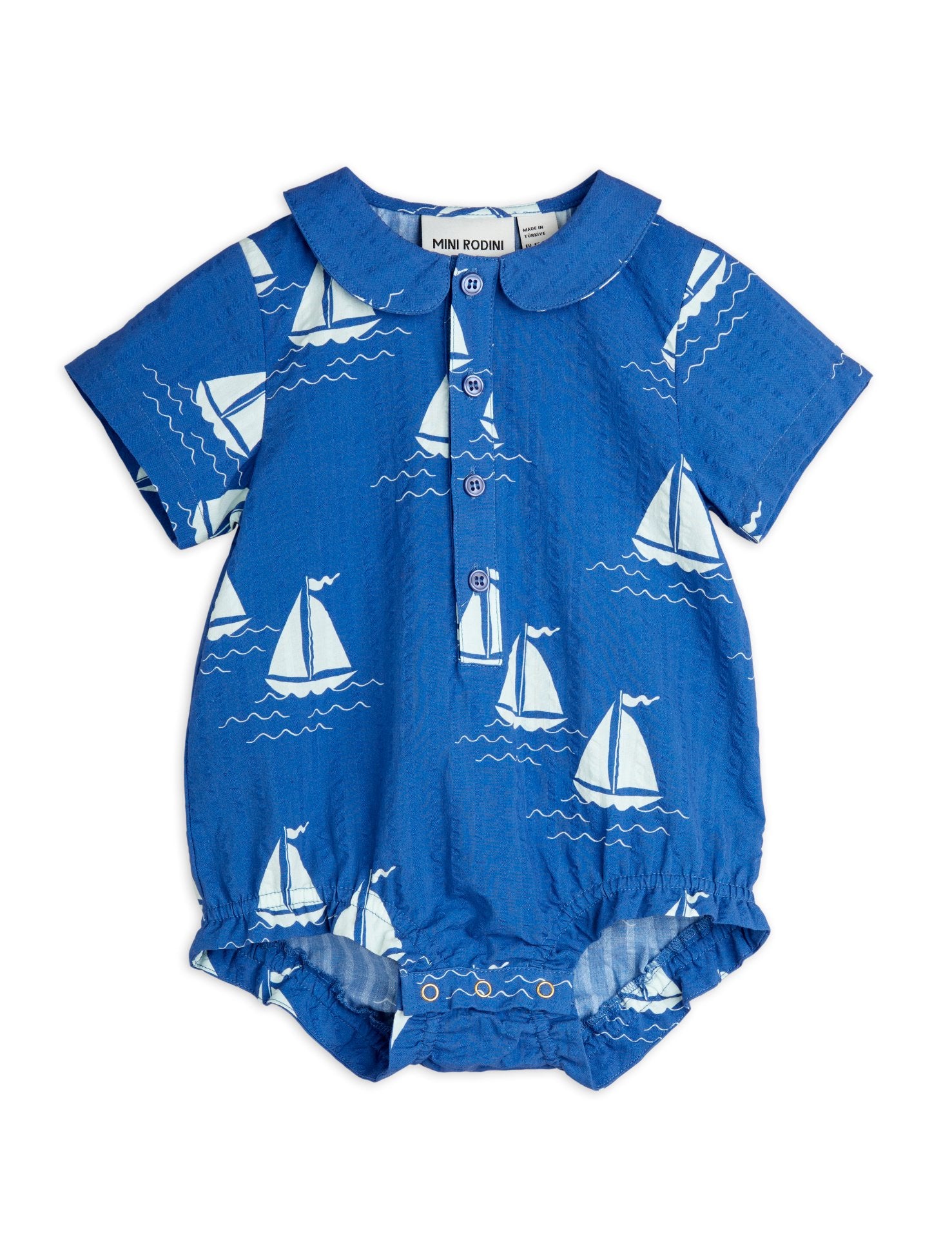 Mini Rodini Sailing Boats AOP Bodysuit - Blue