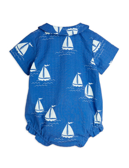 Mini Rodini Sailing Boats AOP Bodysuit - Blue