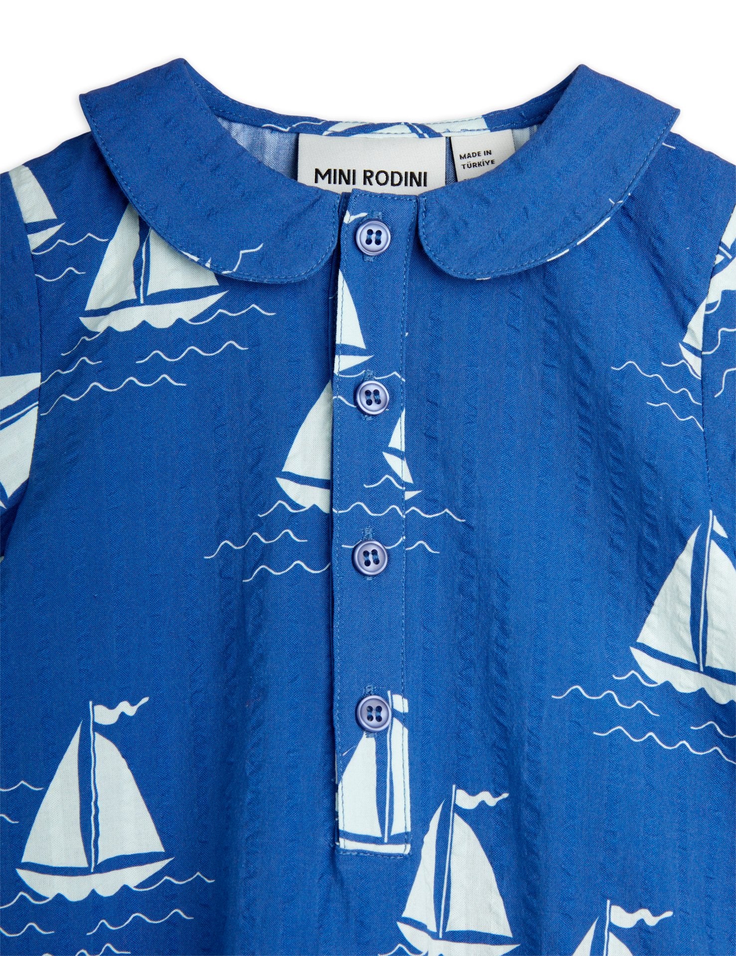 Mini Rodini Sailing Boats AOP Bodysuit - Blue