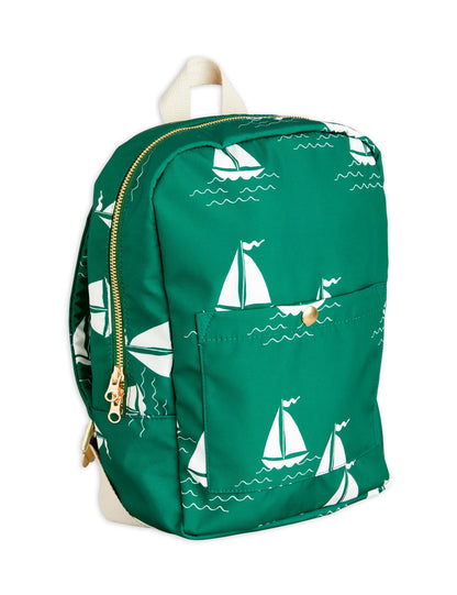 Mini Rodini Sailing Boats AOP Backpack - Green