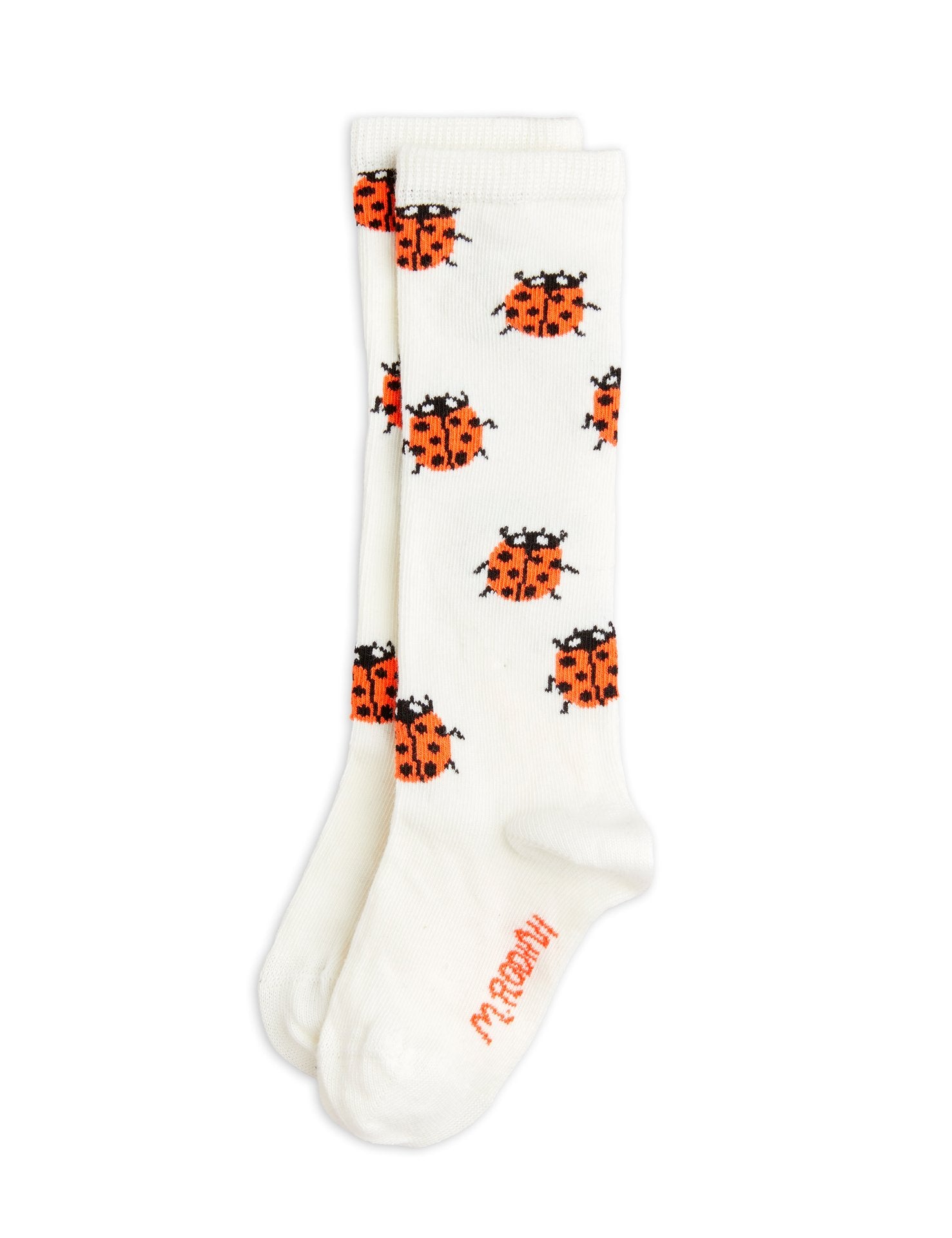 Mini Rodini Ladybug Knee-high Socks - White